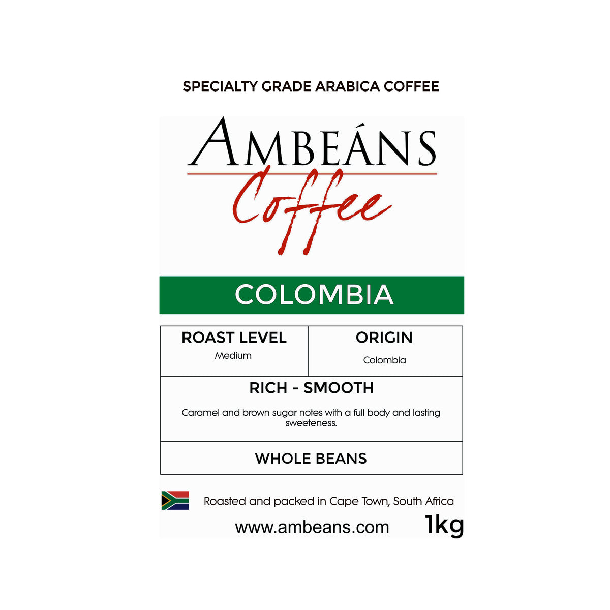 Ambeans Colombia Single Origin - Specialty Grade Coffee Beans