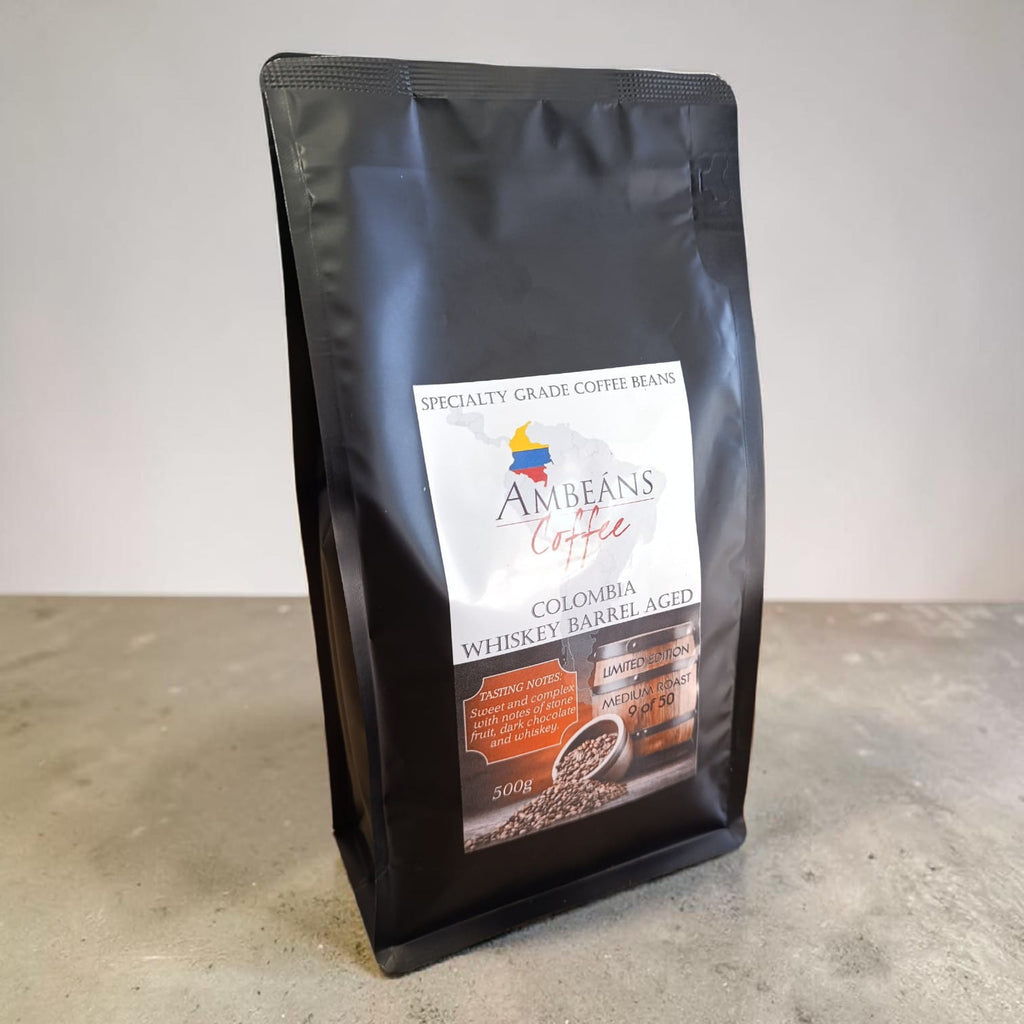 Ambeans Specialty Grade Colombia Whiskey Barrel-Aged Coffee Beans 500g